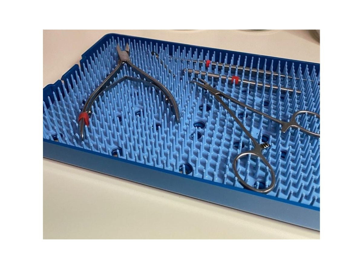 SteriBest Trays, Sterilization Instrument Tray A-CP471D1 Base, Lid, Mat 7.5x4x1.5