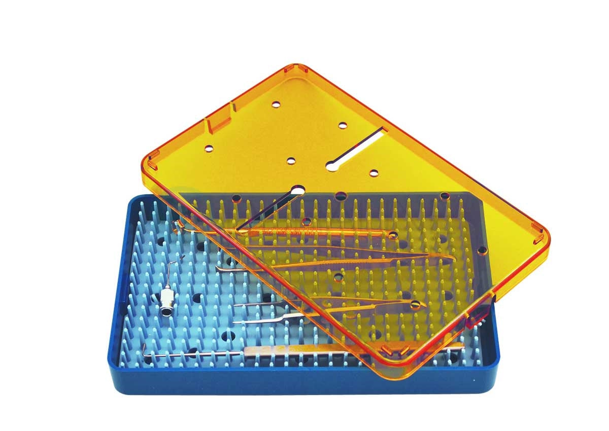 SteriBest Trays, Sterilization Instrument Tray A-CP634 Base, Lid, Mat - 6.5x4x.75