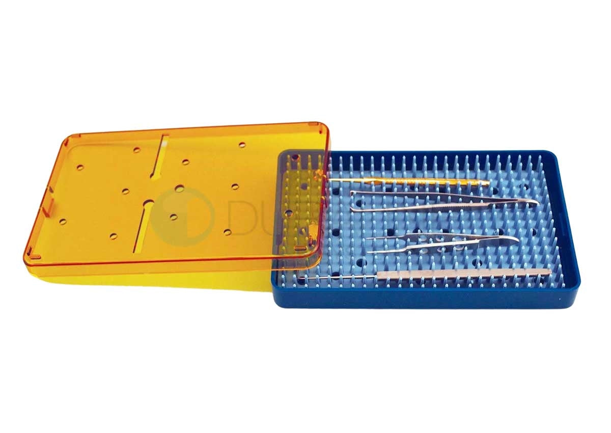 SteriBest Trays, Sterilization Instrument Tray A-CP634 Base, Lid, Mat - 6.5x4x.75