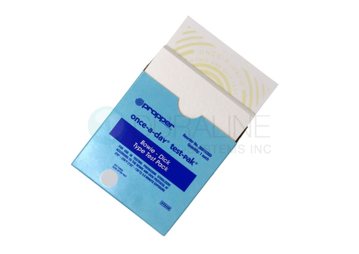 Once-A-Day® Bowie-Dick Test-Pak™  (For use at 273.5°F/134°C using a 3.5 min exposure time), 30 per case