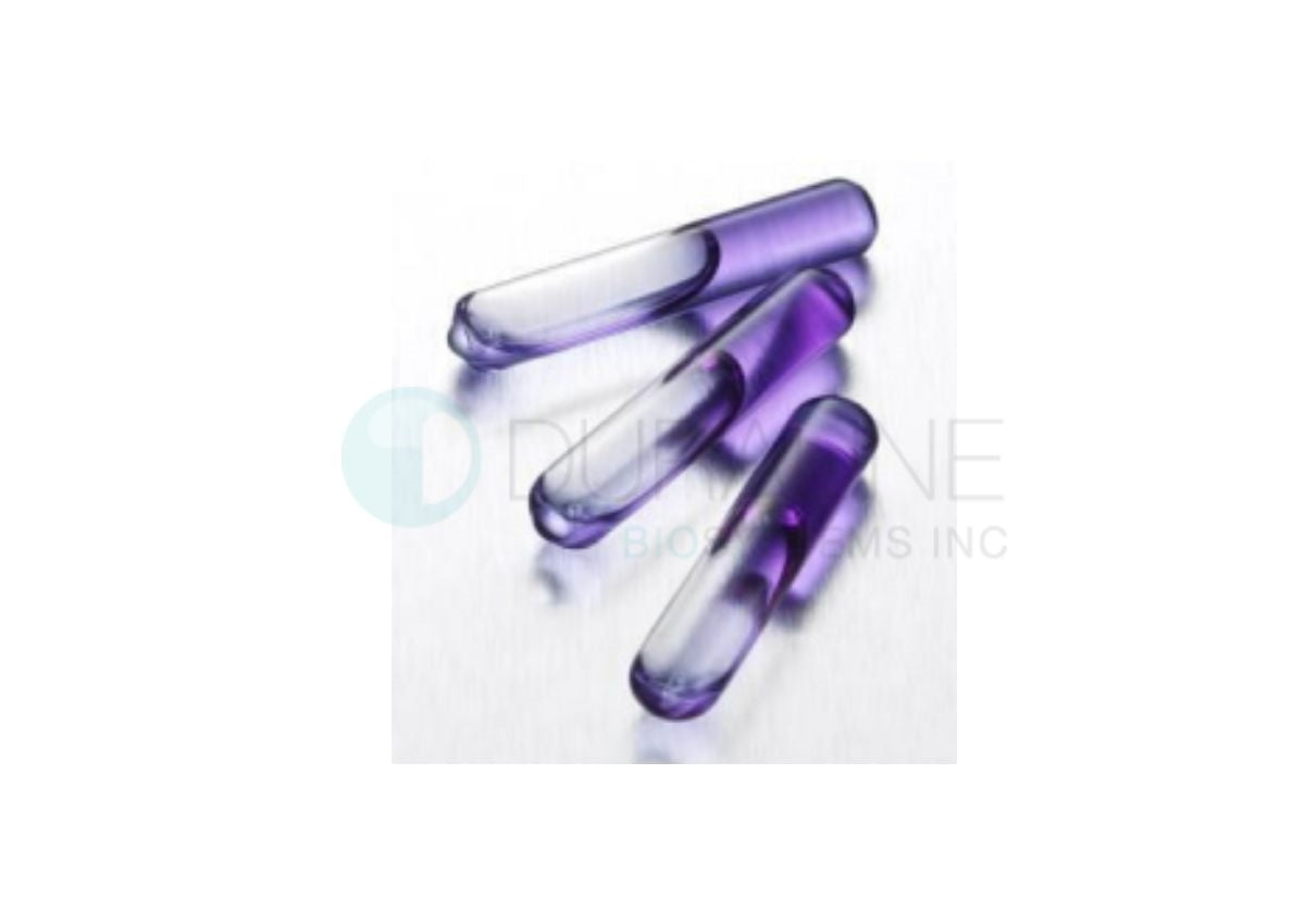 Self-contained Mini Spore Ampules to Monitor Liquid Steam Processes, Log 5 spore population, Size:  40mm x 6.5mm diam. x 0.7ml (volume),  50/box