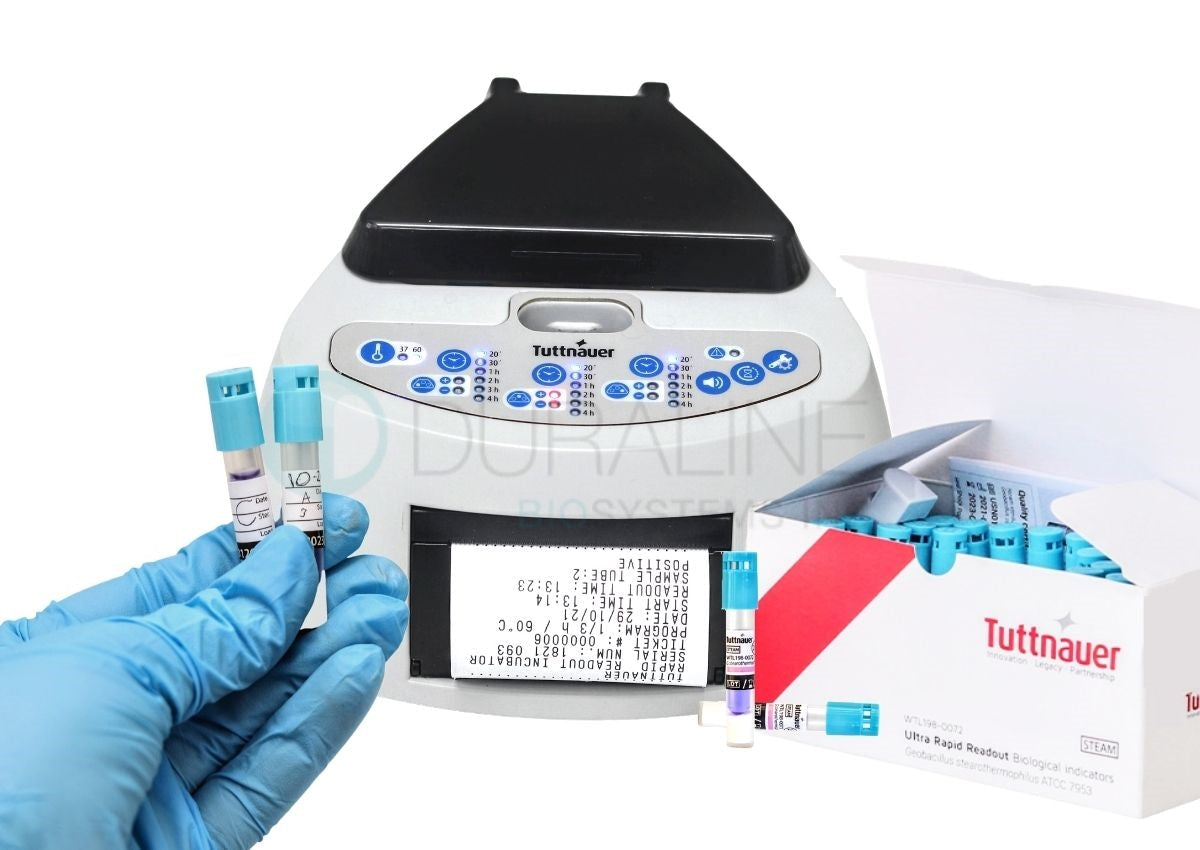 Tuttnauer MiniBio Auto-Reader and 1 Box of Steam Ultra-Rapid Biological Indicators with 20 Minute Results 50 per box