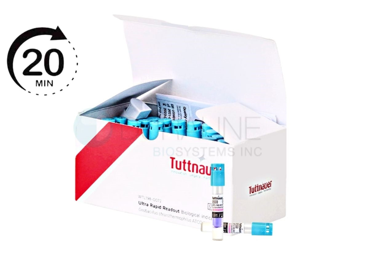 Ultra-Rapid Biological Indicators for Steam Sterilizers, 20 Minute Results, Tuttnauer WTL198-0072 50/box