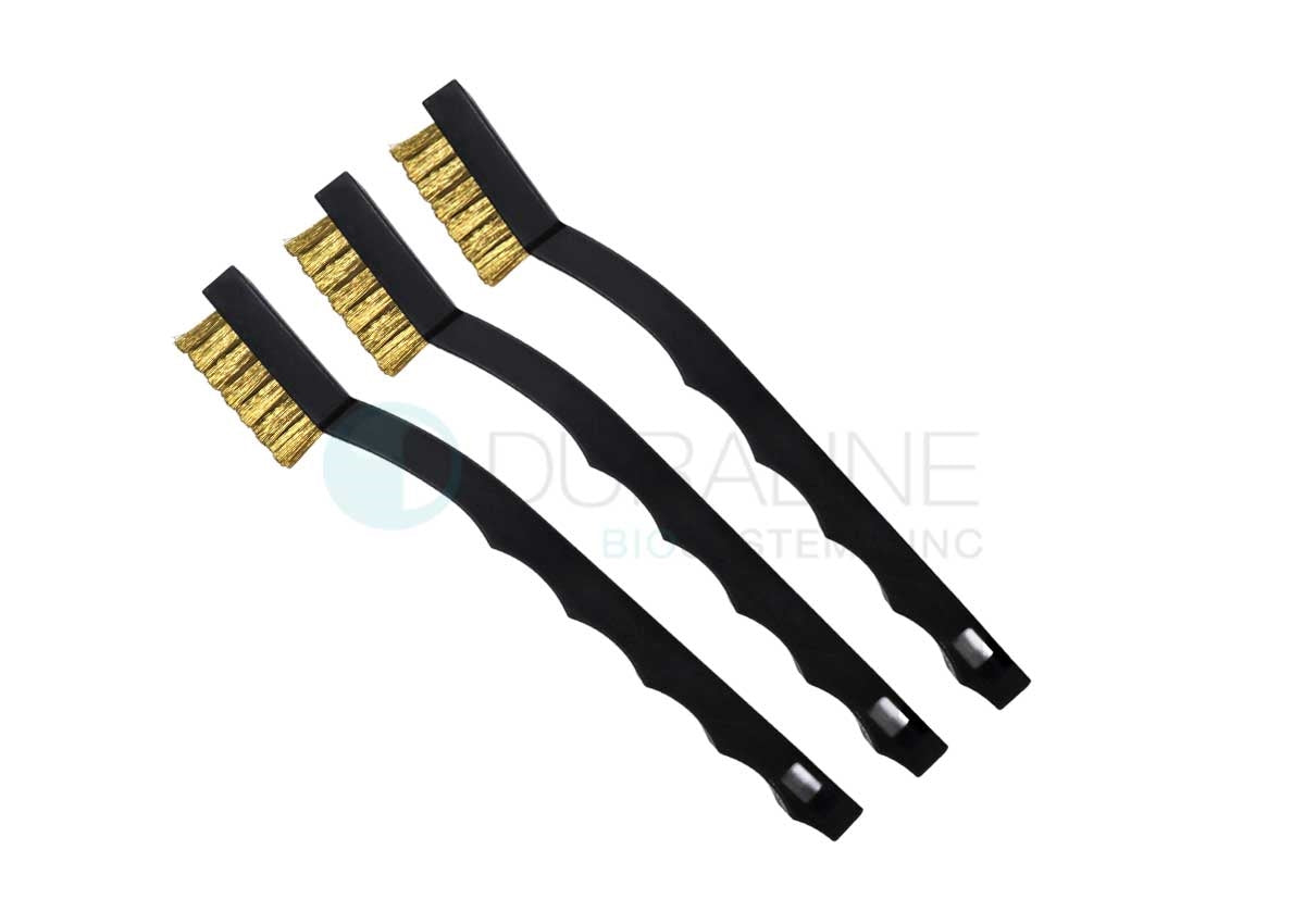 Cleaning Brushes with Brass Bristles, Narrow, 7" long, 3 brushes/pack,