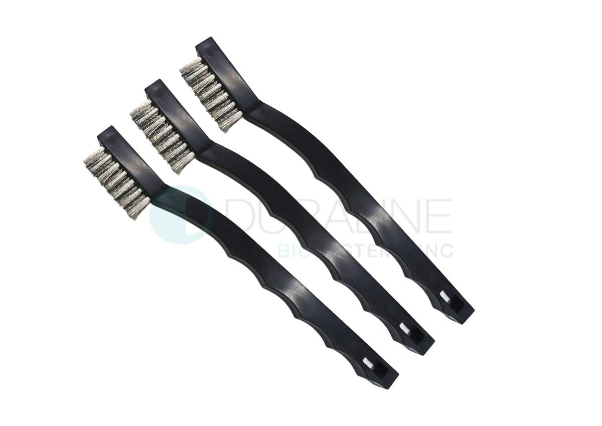 Instrument Cleaning Brushes, Stainless Steel Bristles, Narrow, 7" long, 3 per pack