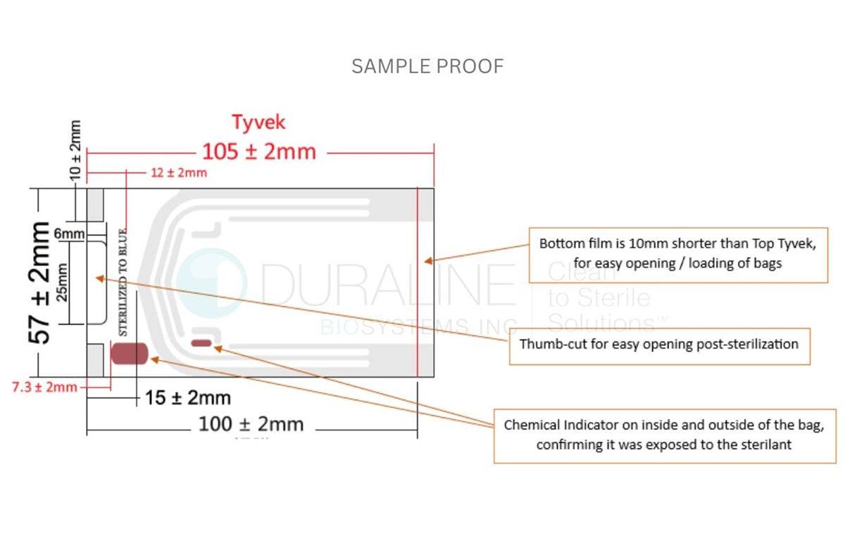 Custom-size and Custom-imprinted Tyvek Sterilization Bags