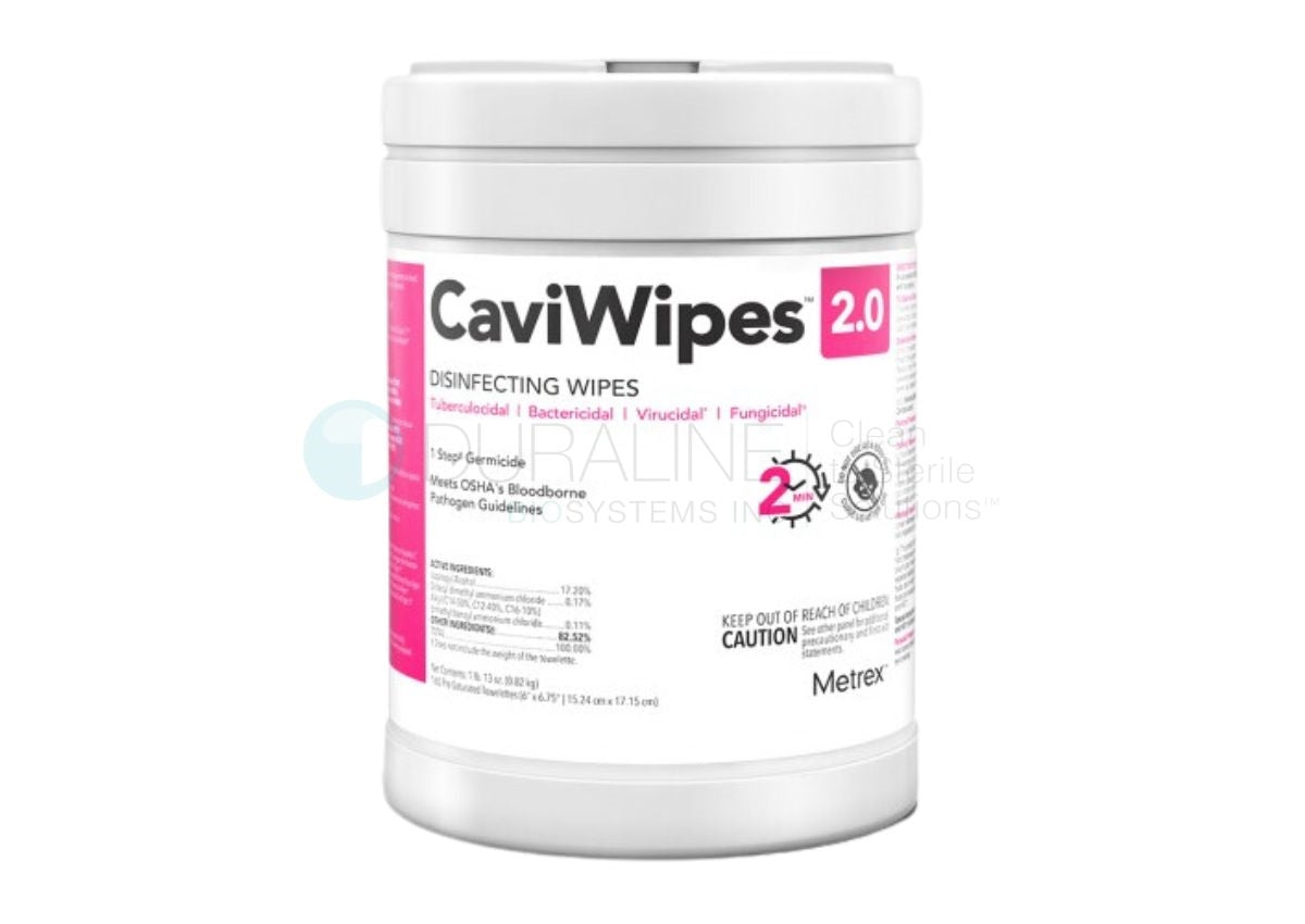 CaviWipes 2.0 Towellette 14-1150  9" x 12" 65 X-Large wipes/canister, 12 canisters/case