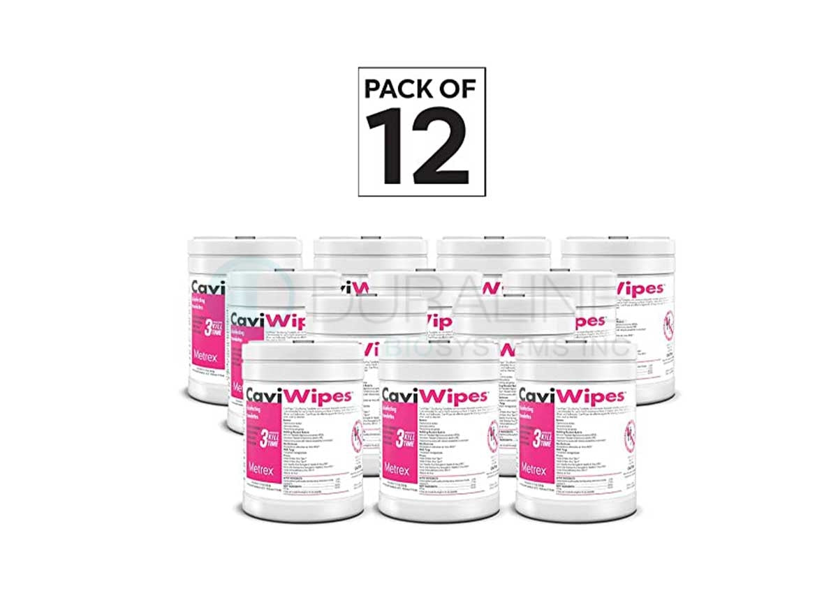 CaviWipes Towelettes 10-1090 6" x 6.75" 220 wipes/canister, 12 canisters per case