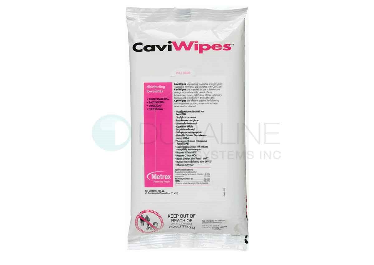 CaviWipes Towelettes Flat Packs 13-1224 7" x 9" 45 wipes/pack, 20 packs per case