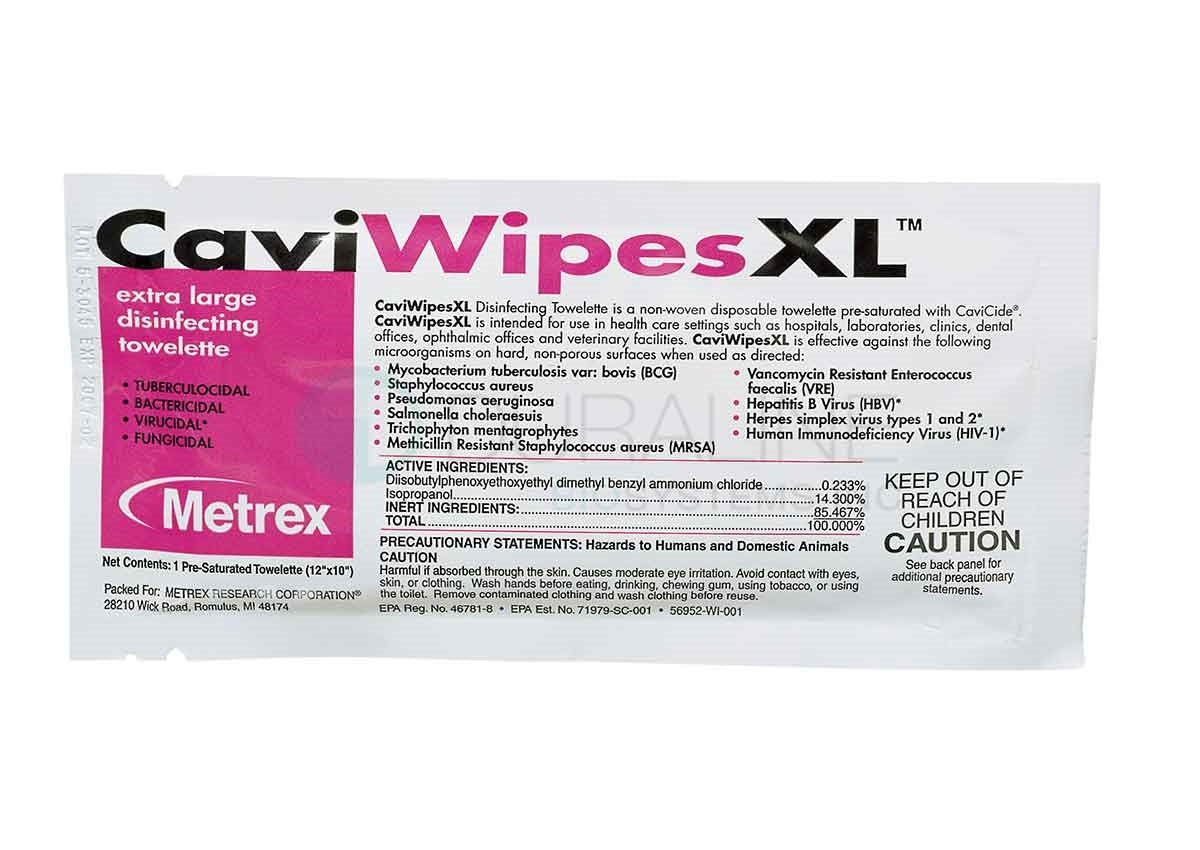 CaviWipes Towelettes 13-1155 9" x 12" 50 X-Large wipes/box, 6 boxes/case