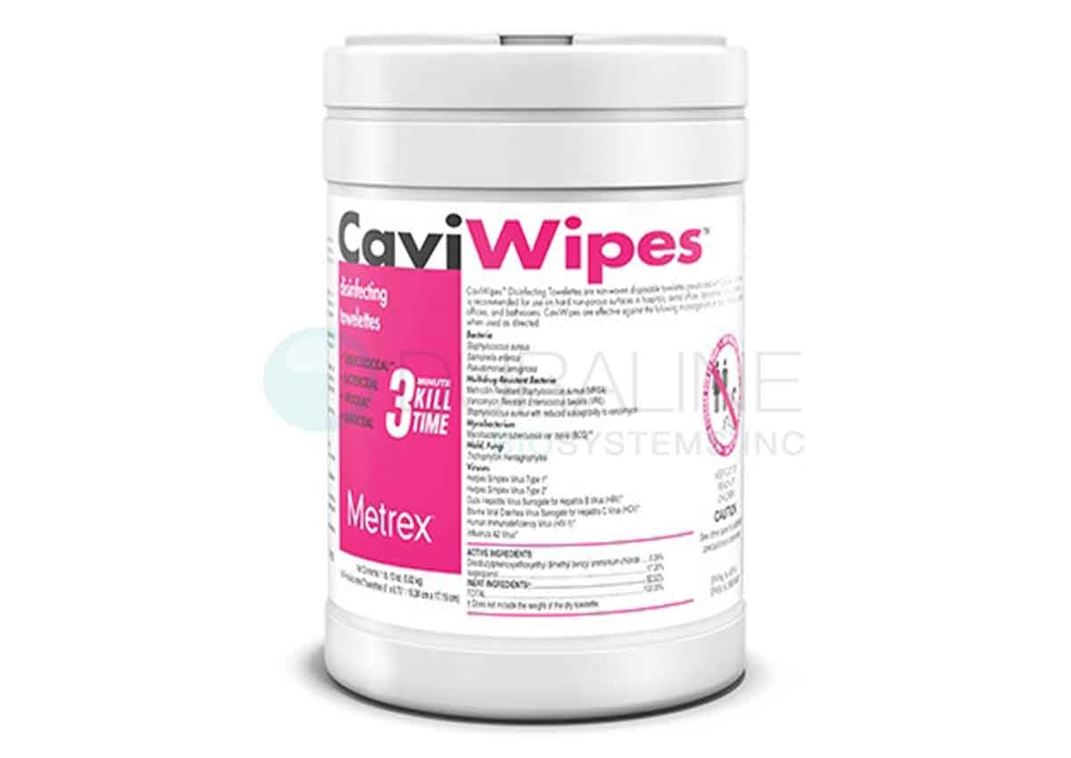 CaviWipes Towelettes 13-1150 9" x 12" 65 X-Large wipes/canister, 12 canisters/case