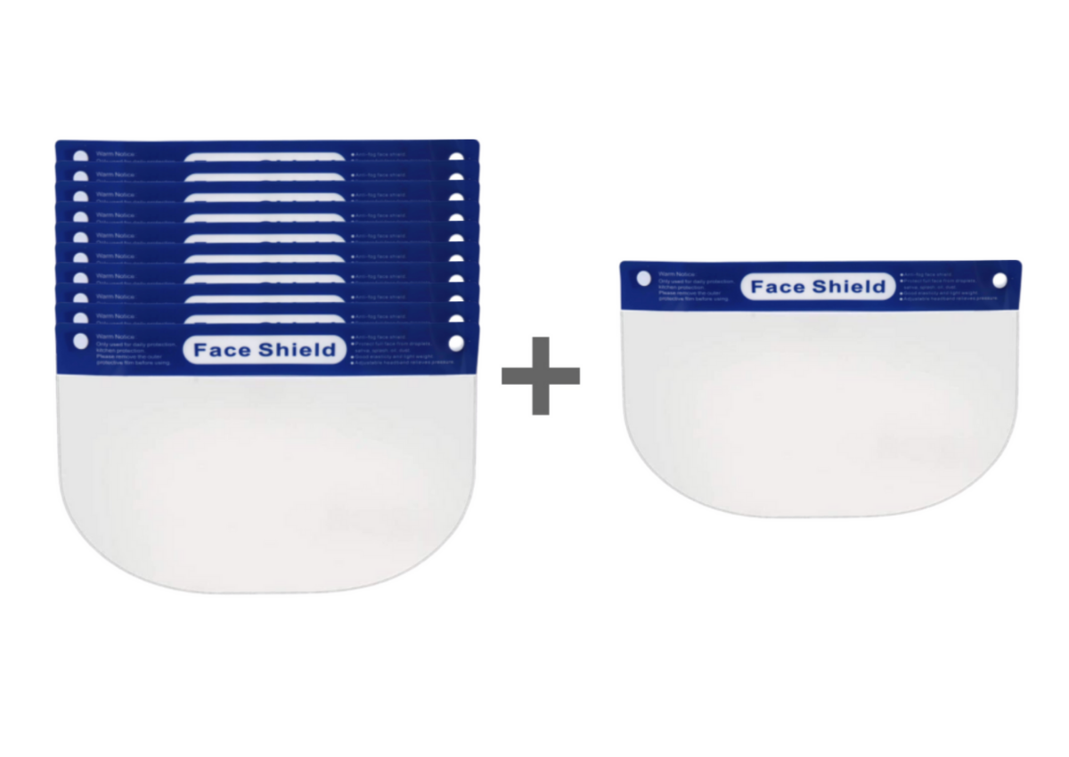 Full Face Shield with Foam Forehead Band and Elastic Strap, Anti Fog 10 per pack