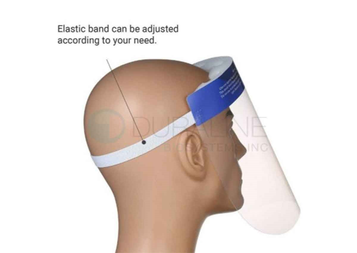 Face Shields with Padding, Adjustable Head Harness, 5/pack