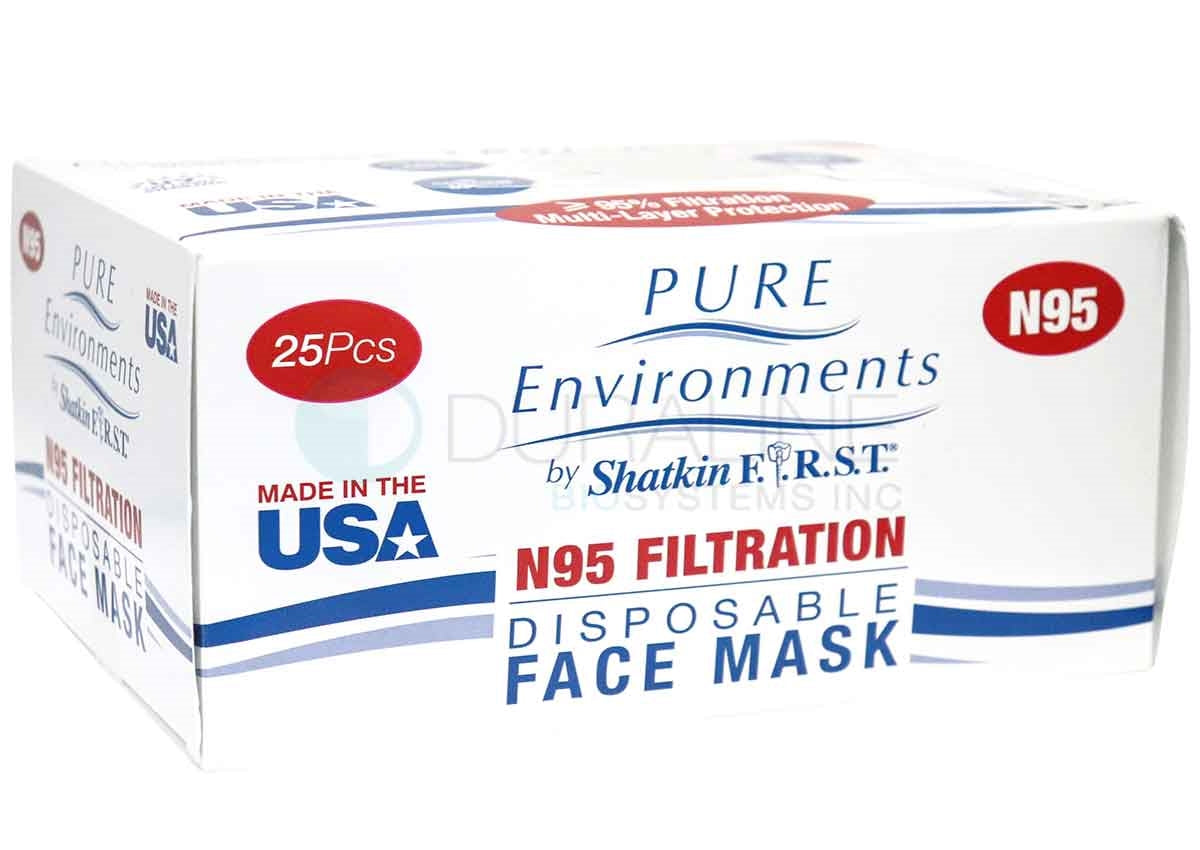 Sterile N95 Face Masks with Head-Straps, Made in the USA, Individually Wrapped, 25 per box