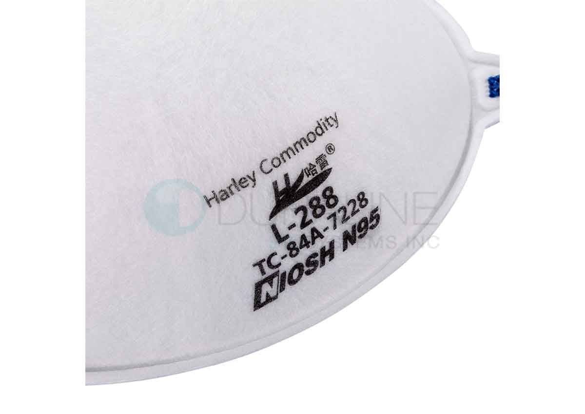 Harley L-288 N95 Respirator Face Masks, Molded, 20 per box, NIOSH Approved N95