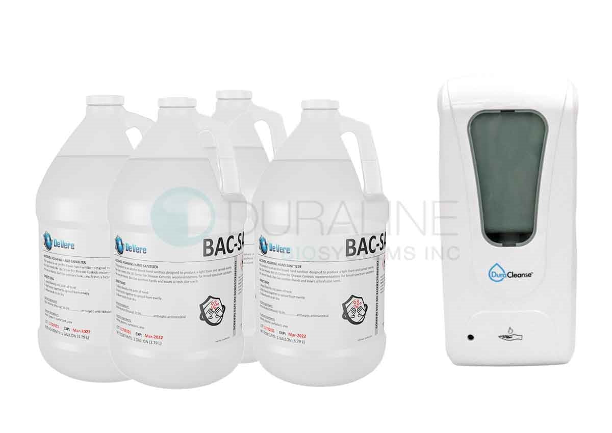 Bac-San Foaming or Liquid Hand Sanitizer with 70% ethyl alcohol, 4 bottles/case
