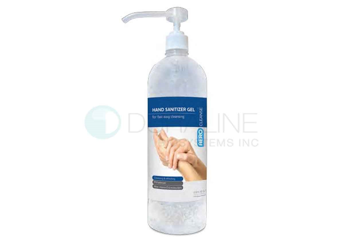 AeroCleanse Hand Sanitizer Gel with 70% Alcohol, 32 oz. with Pump Top, 6 bottles/case
