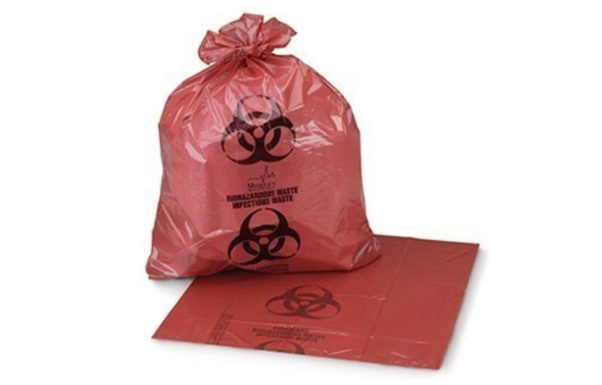 Medegen Biohazardous Infectious Waste Bag with Biohazard Symbol, 2-3 gal