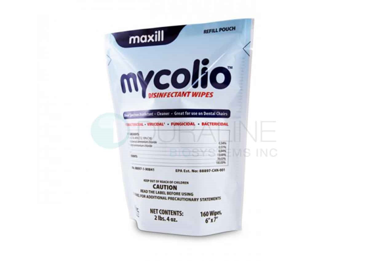 Refill pouch mycolio wipes, 61191, 6"x7" wipes, 160 wipes/pouch, 6 pouch/case