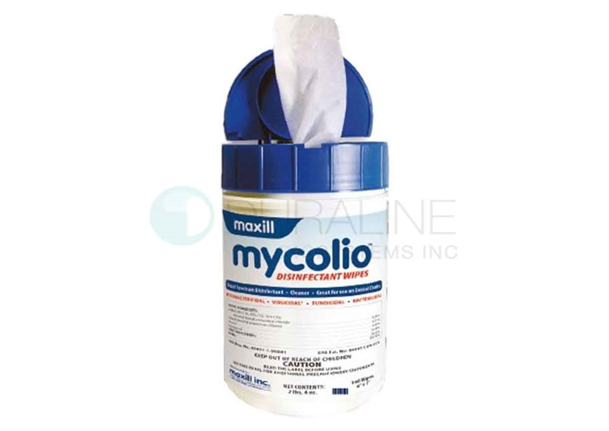 Mycolio wipes tub 6" x 7" Case of 6, 160 wipes per pack