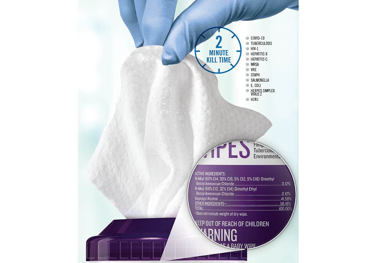 Swovo Medical and Commercial Wipes, Large, 6" x 6.75" 160 wipes per canister, 12 canisters per case