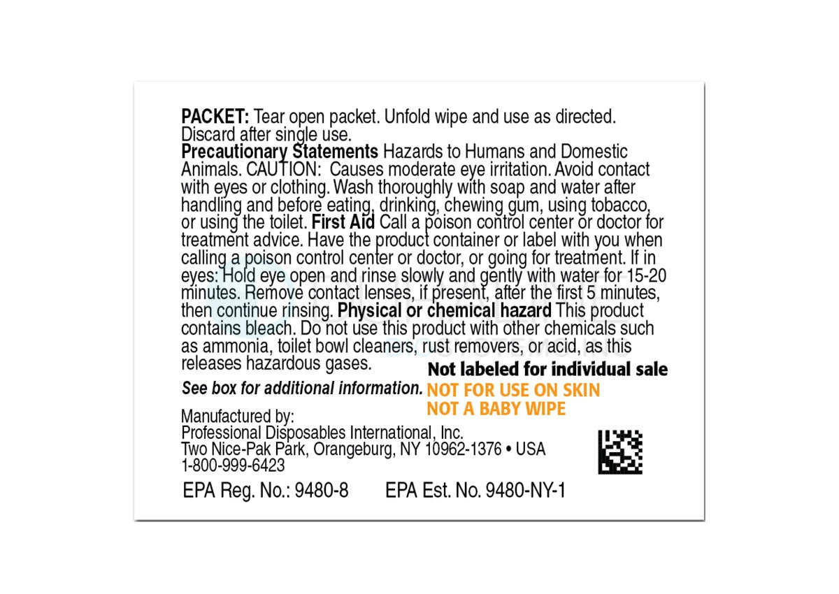 Sani-Cloth Bleach Germicidal Disposable Wipes H58195 5" x 7" 40 individually wipes per box, 10 boxes/case