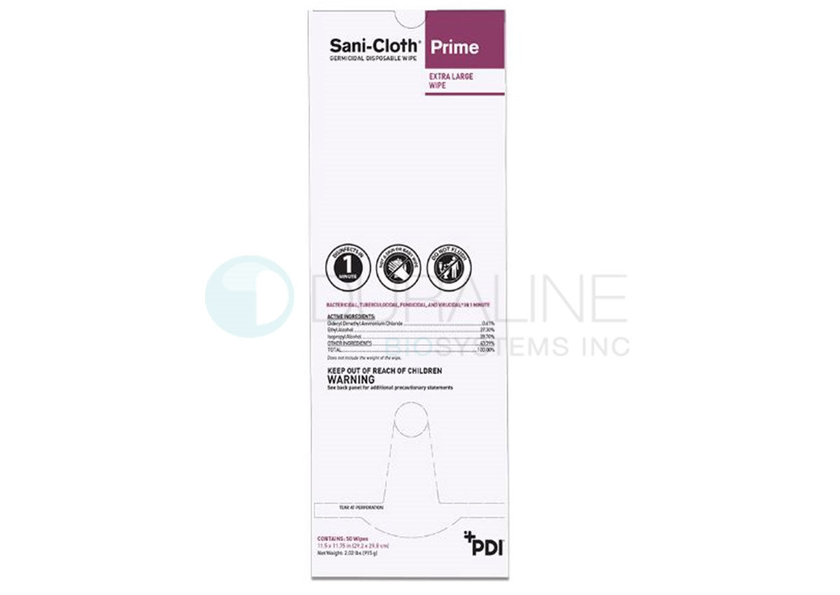 Sani-Cloth Prime Germicidal Disposable Wipes P24284 7.5" x 15" 70 XL wipes/canister, 6 canisters/case