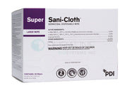 Super Sani-Cloth Germicidal Disposable Wipes H04082 5" x 8" Large individually wrapped wipes, 50/box, 10 boxes per case
