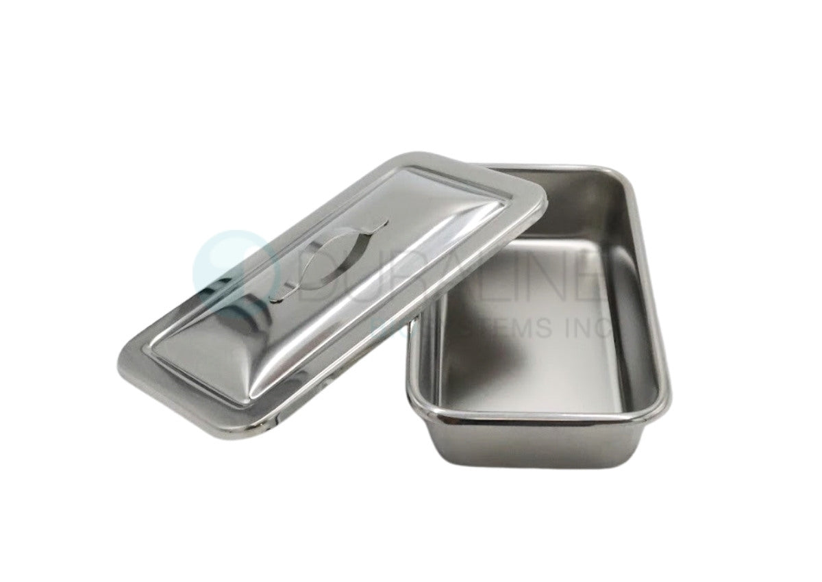 Stainless Steel Instrument Tray with Handle Cover, Medium