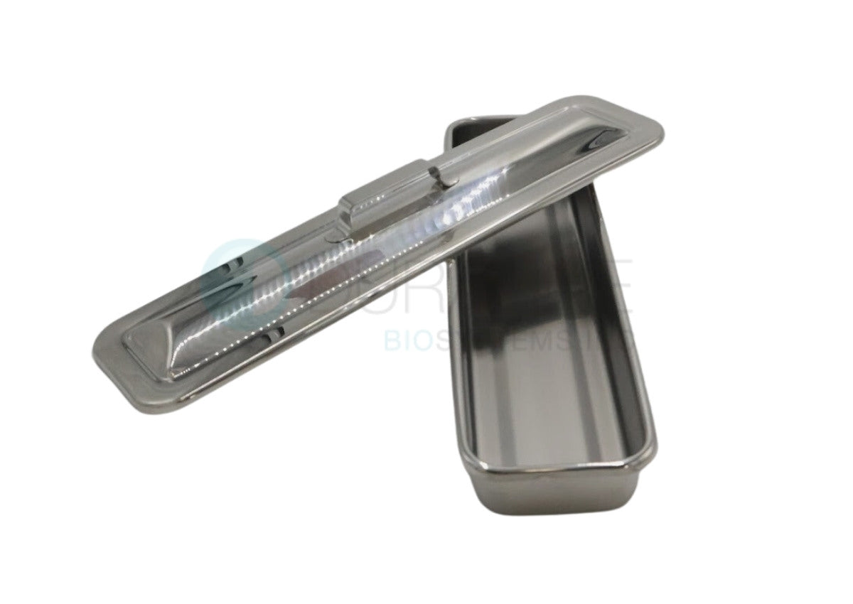 Stainless Steel Instrument Tray with Handle Cover, Large