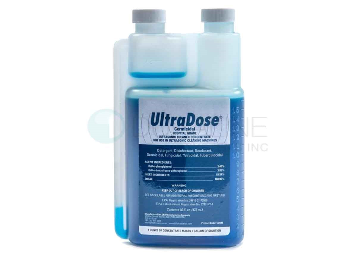 UltraDose Germicidal Hospital-Grade Ultrasonic Cleaner Concentrate, 1 oz/bottle (1 oz makes 1 gallons)