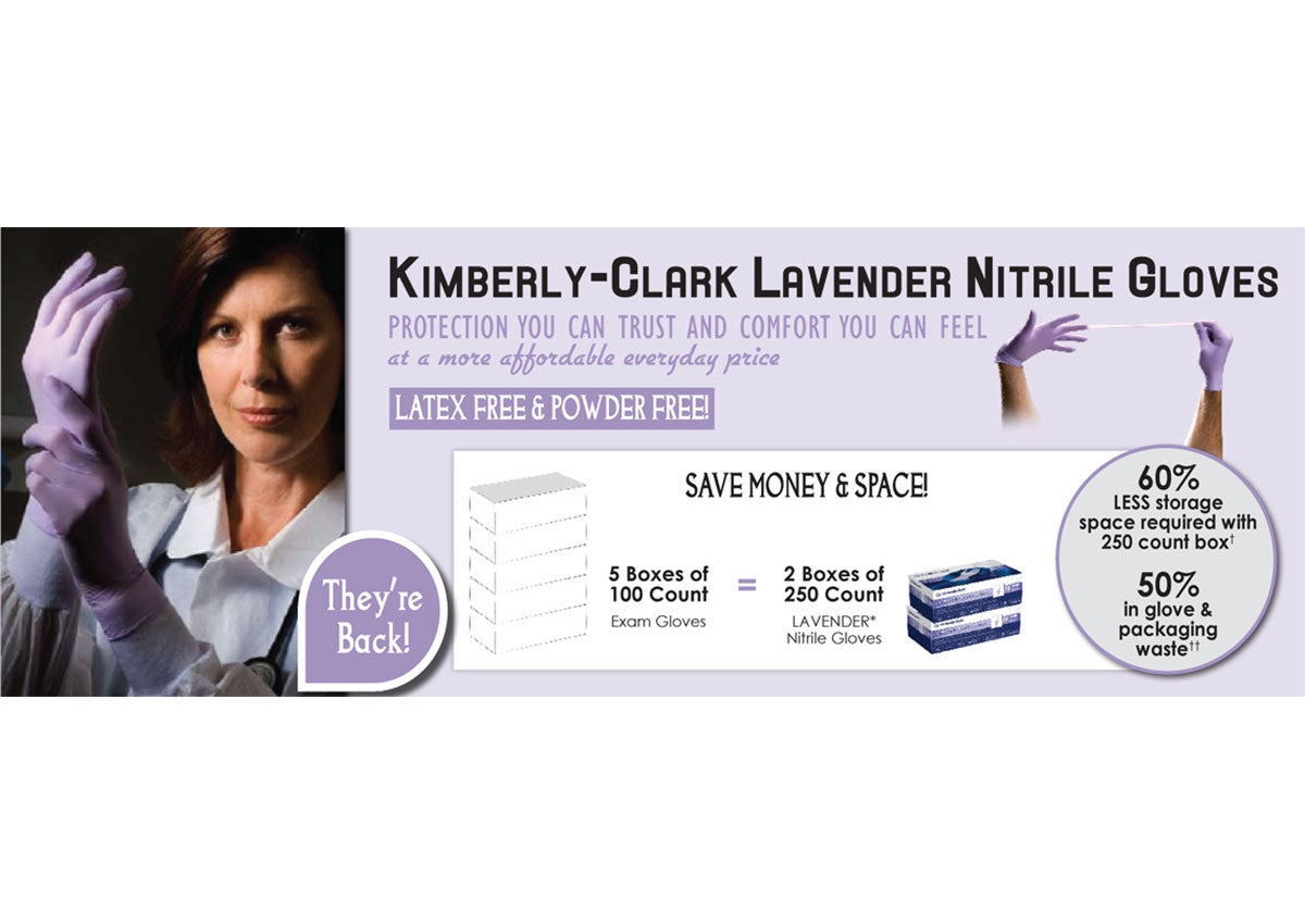 Halyard LAVENDER Nitrile Exam Gloves 250/box