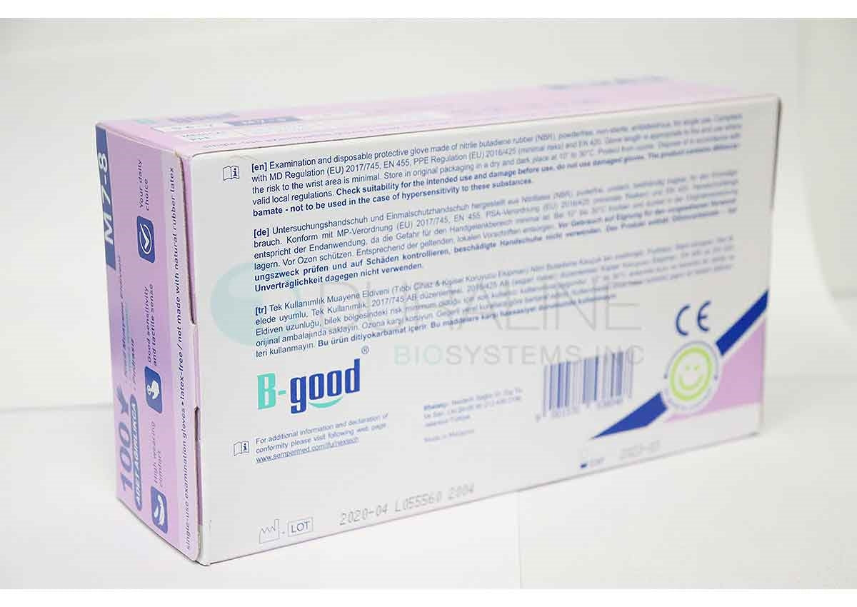 Sempercare B-good Nitrile Gloves, Small, 100/box, 20 boxes/case