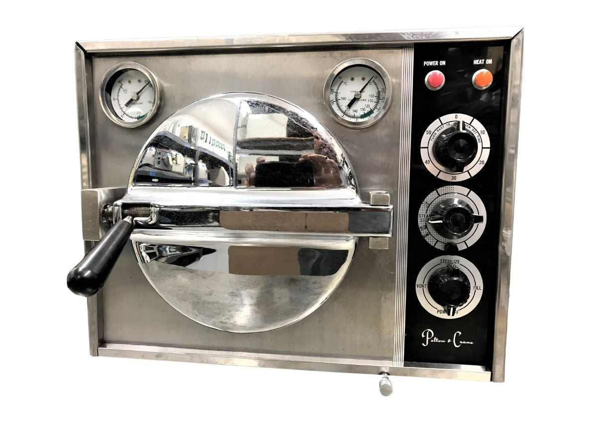 Pelton & Crane OCM Omniclave autoclave in good working condition with 30-day parts and labor warranty