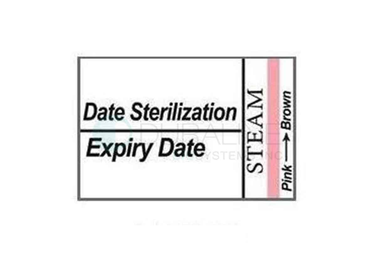 Labelex Sterilization Labels with Expiry, Dual-Ply, 500/roll, 12 rolls/pk
