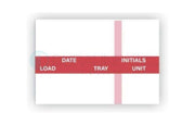Labelex Dual-Ply Date, Load, Tray, Unit, Initials and Indicator Strip (red) Labels 500/roll, 12 rolls/pk