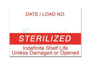 Labelex Dual-Ply Red "Sterilized" Labels 500/roll, 12 rolls/pk