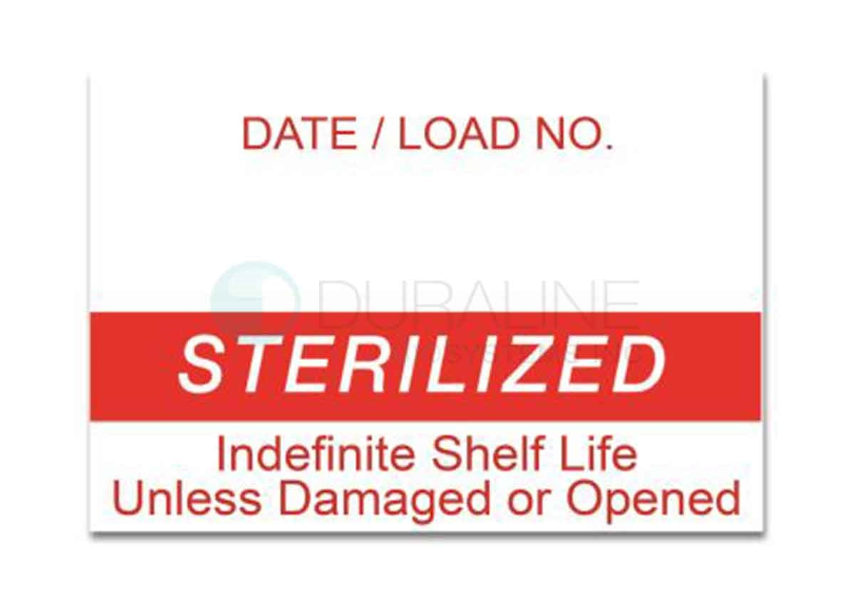 Labelex Dual-Ply Red "Sterilized" Labels 500/roll, 12 rolls/pk