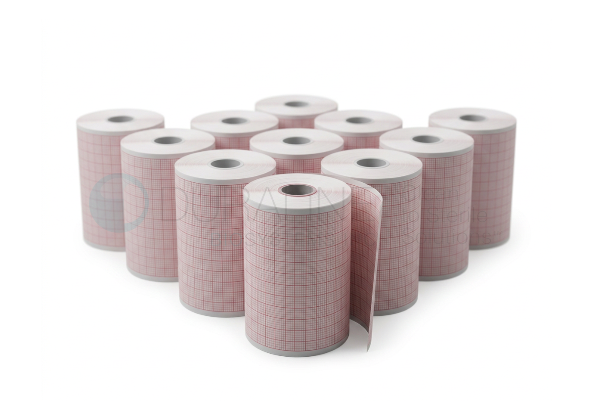 EKG Red Grid Recording Paper 50mm x 150 ft
