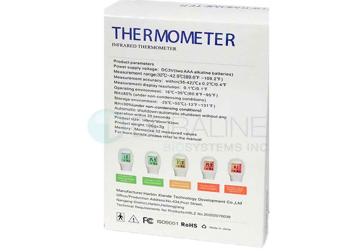 Infrared Forehead Thermometer, Model GP-300, Color-Changing Non-Contact