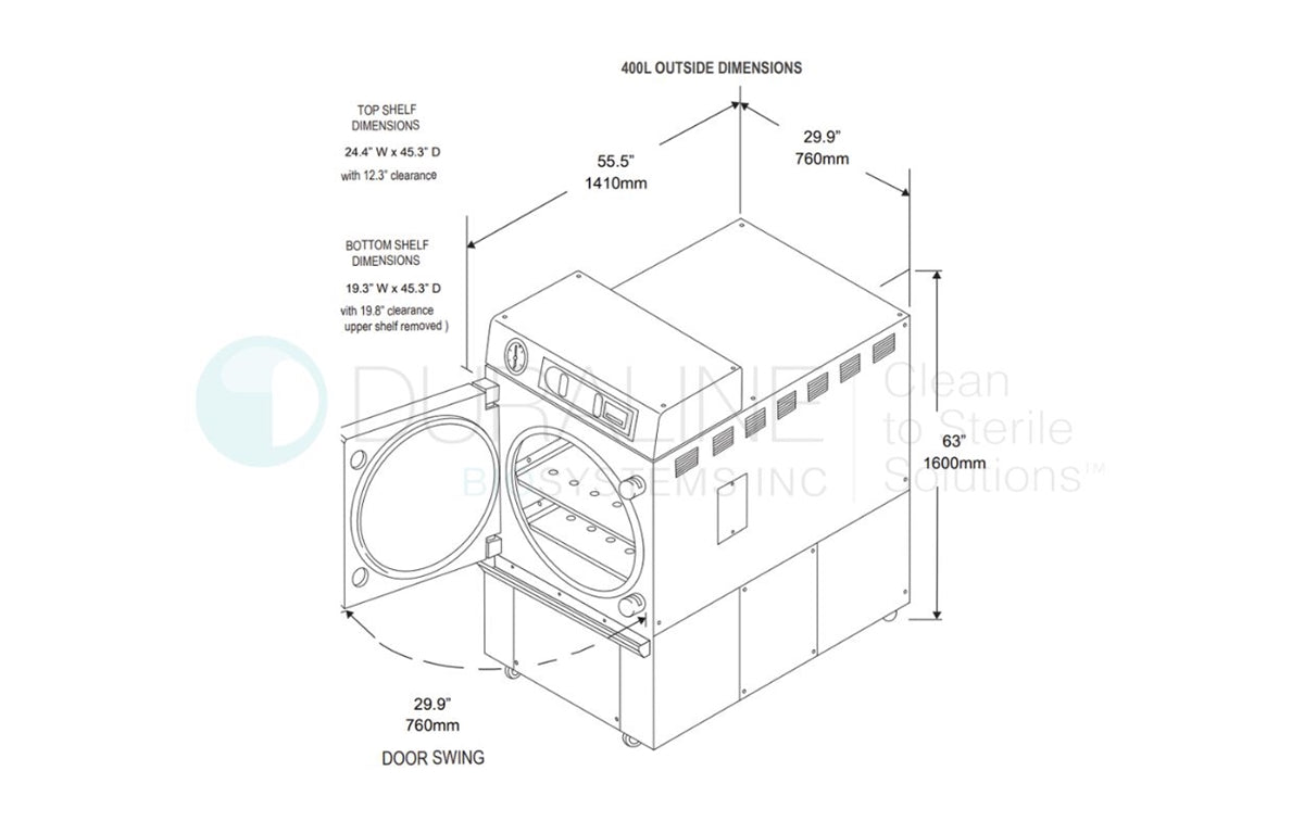 New Priorclave 400L Front Loading Steam Autoclave