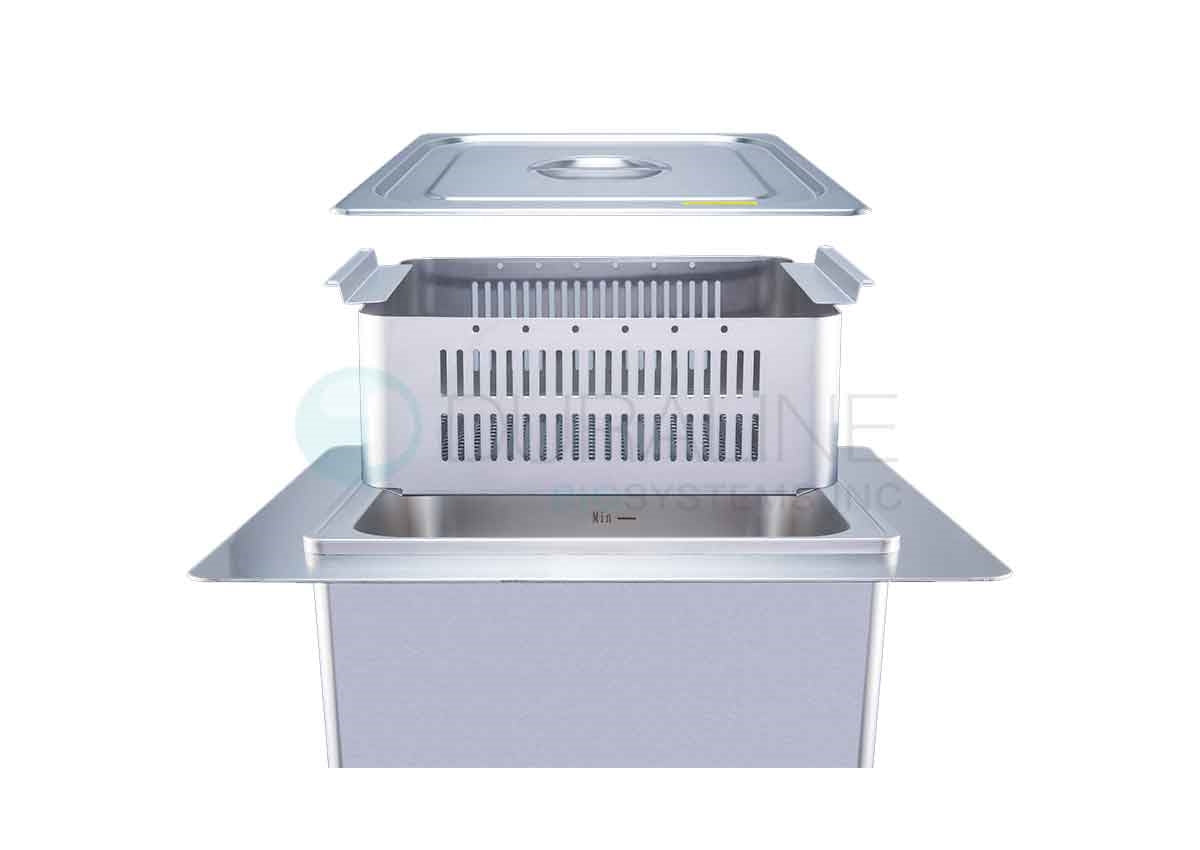 Recessed Ultrasonic Cleaner with heat & basket 10 Liter, 2.64 gallon