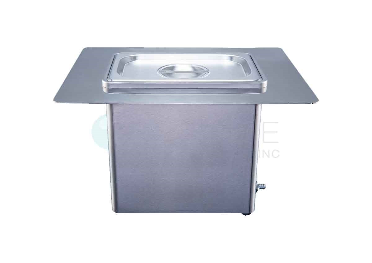 Recessed Ultrasonic Cleaner with heat & basket 13 Liter, 3.43 gallon