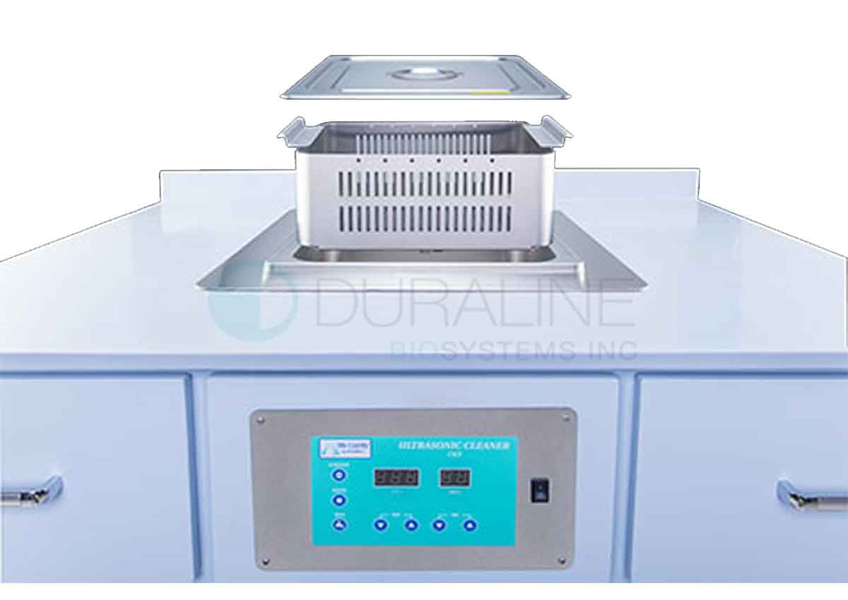 Recessed Ultrasonic Cleaner with heat & basket 19 Liter, 5 gallon 8" deep tank