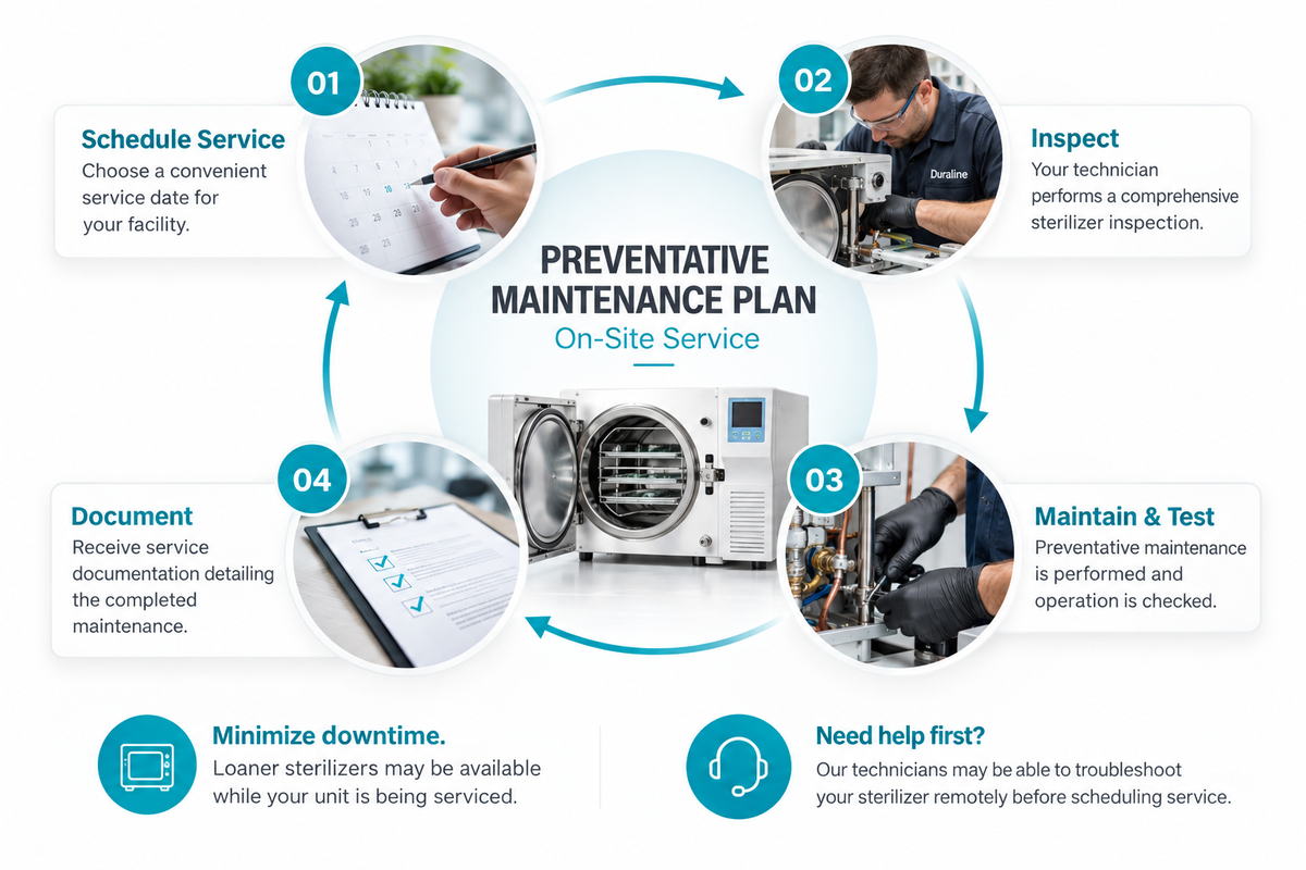 Autoclave Preventative Maintenance Standard Plan – On-Site Service