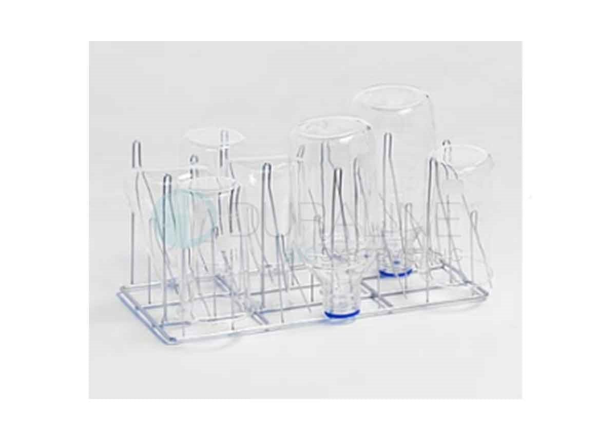 Insert with 28 spring hooks for laboratory glassware