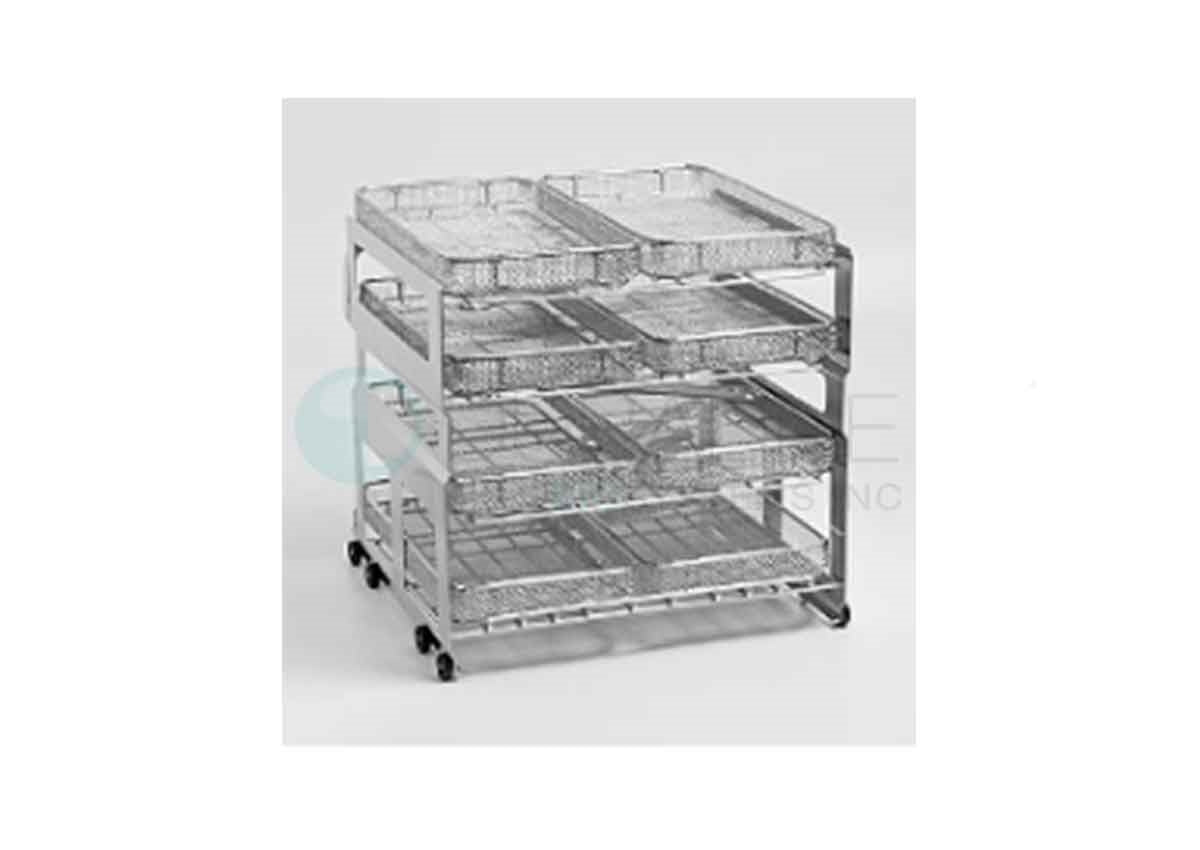 Four level instrument wash cart