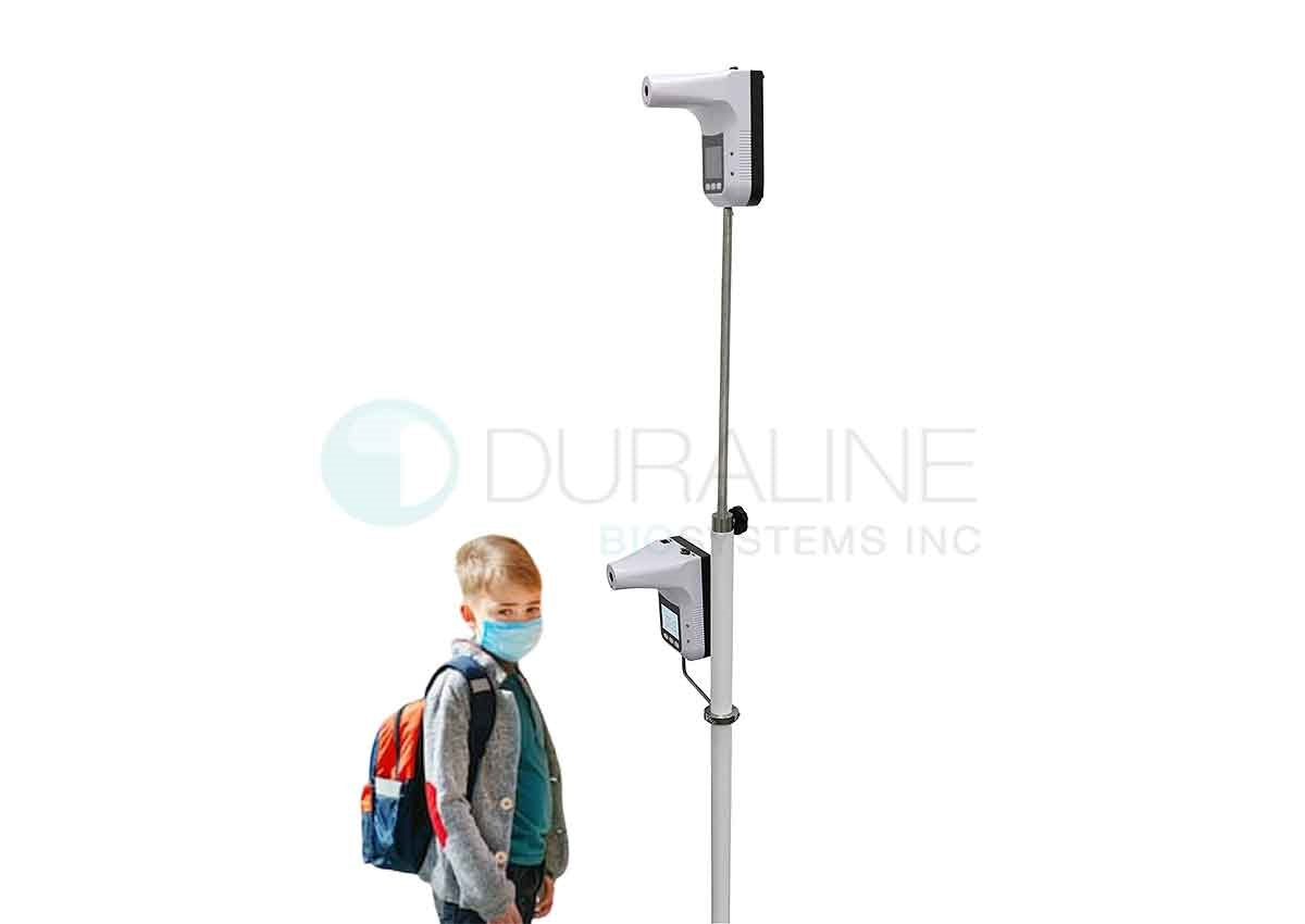 Dual-Thermometer stand, with adj. pole mount for forehead thermometer (for children)