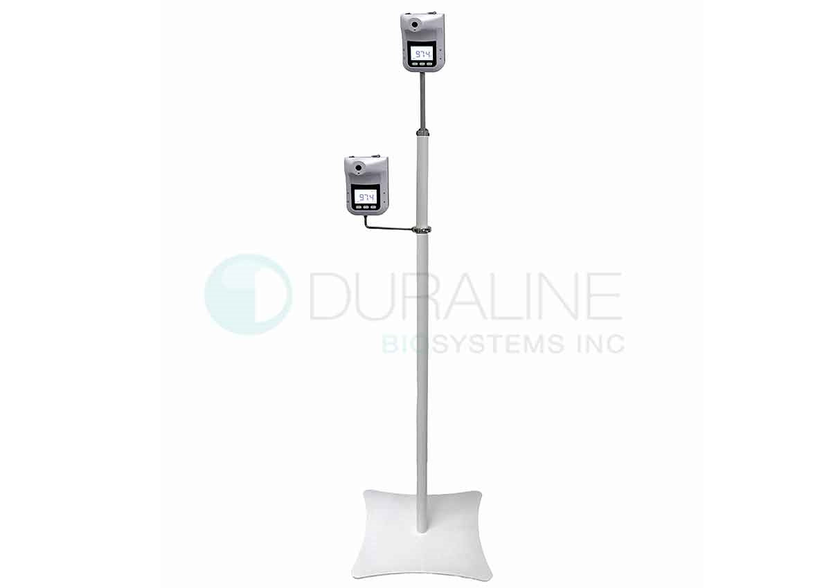 Dual-Thermometer stand, with adj. pole mount for forehead thermometer (for children)