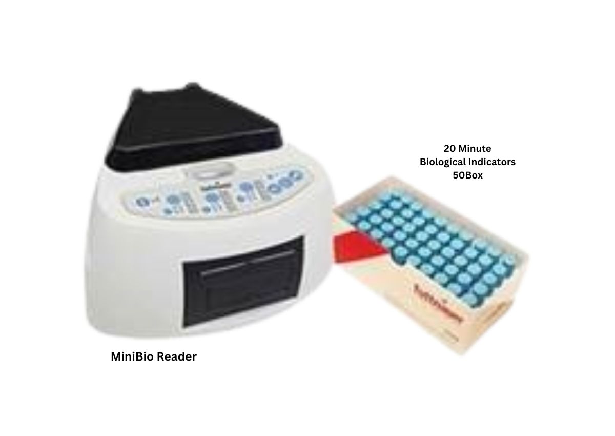Tuttnauer MiniBio Auto-Reader and 1 Box of Steam Ultra-Rapid Biological Indicators with 20 Minute Results 50 per box